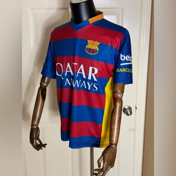 LEO MESSI QATAR AIRWAYS BARCELONA COPIA NON CONFORME ALL ORIGINALE JERSEY Medium - Picture 2 of 10